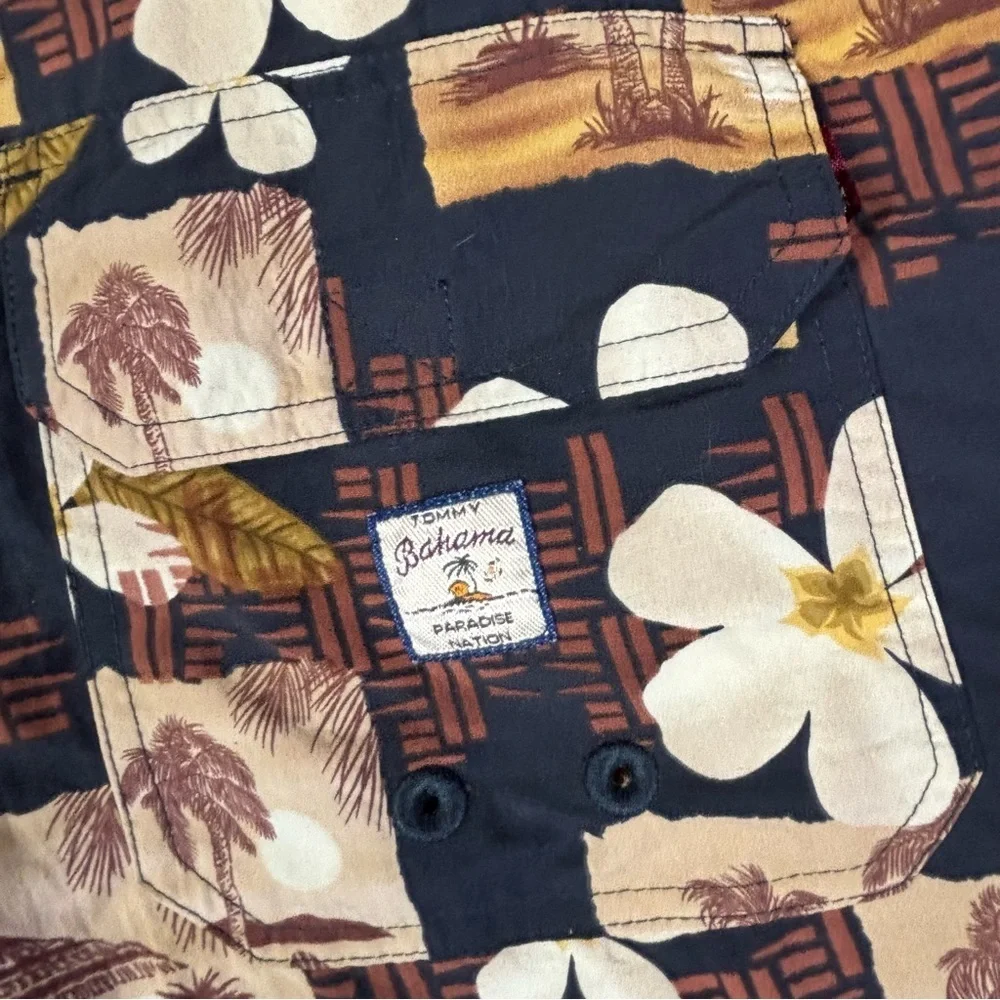Tommy Bahama Black and Brown Flat Front Shorts